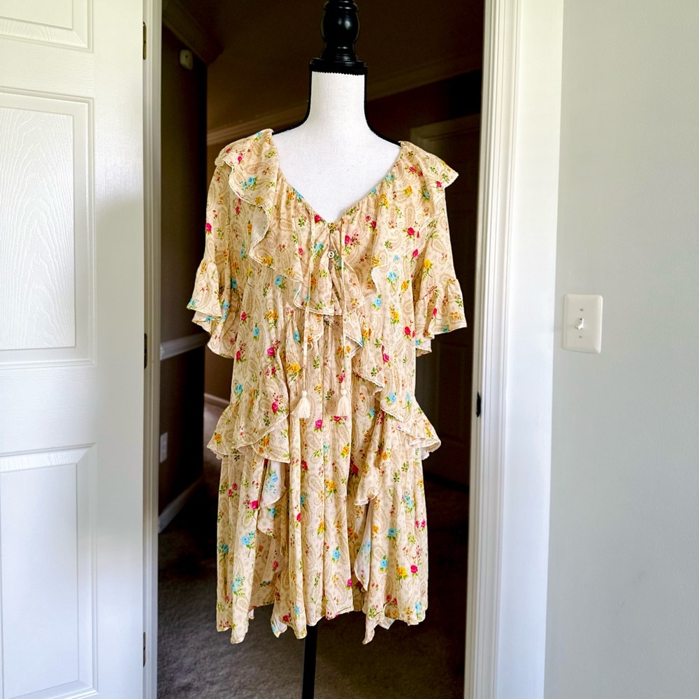 🌸 SPELL 🌸 Fleur Flutter Sleeve Mini Dress SMALL - Picture 3 of 10